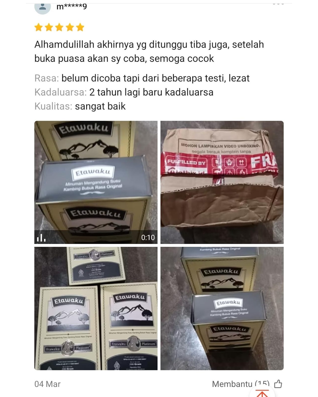 Testimoni Pelanggan Etawaku Platinum