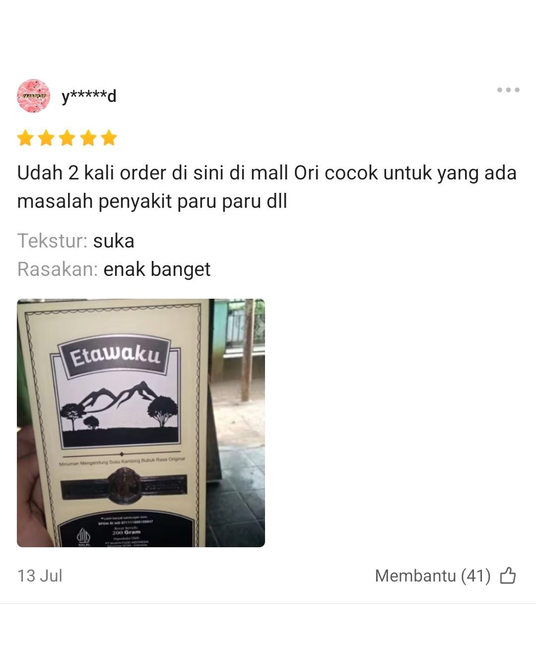 Testimoni Pelanggan Etawaku Platinum
